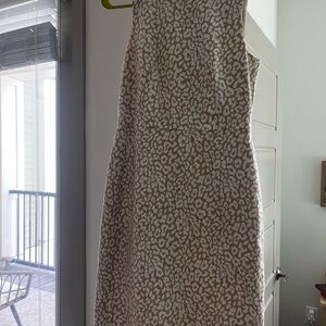 J. Crew Cream Animal Print Midi Dress